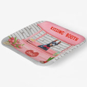 ドバーマンドッグバレンタインデーキスをするス ペーパープレート (傾斜あり)