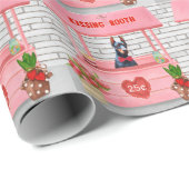 ドバーマンドッグバレンタインデーキスをするス ラッピングペーパー (ロールコーナー)