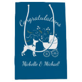 ドバーマンドッグベビーシャワーパピードーベルマン（犬）ピンシャー ミディアムペーパーバッグ (正面)