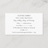 ドバーマンドッグ歩くとペットケア 名刺 (裏面)