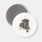 ドバーマンドッグ自然耳 マグネット (正面/裏面)