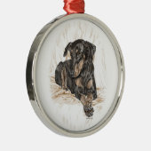 ドバーマンドッグ自然耳 メタルオーナメント (右)