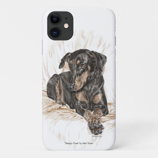 ドバーマンドッグ自然耳 Case-Mate iPhoneケース (裏面)