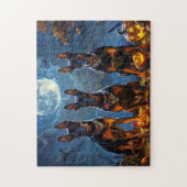 ドバーマンハロウィン不気味 ジグソーパズル (縦)