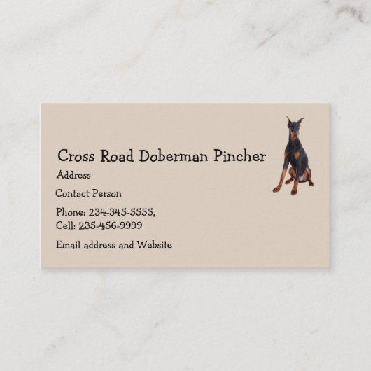ドバーマンピンチャードッグペット動物の名刺Mag 名刺 (正面)