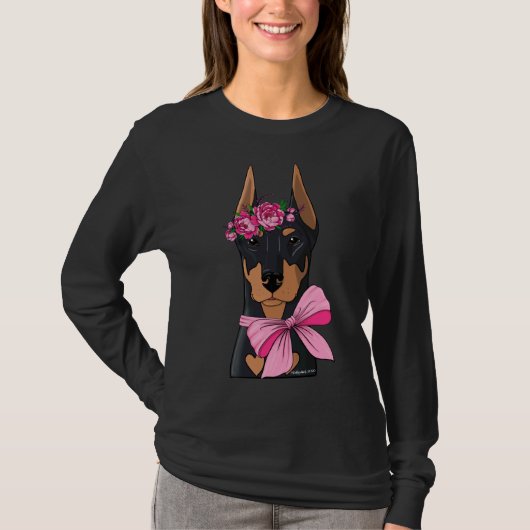 ドバーマンフラワーガール Tシャツ (正面)
