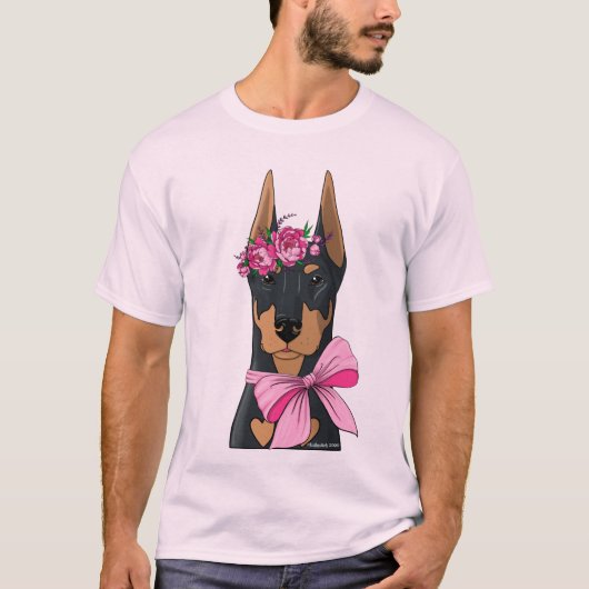 ドバーマンフラワーガール Tシャツ (正面)