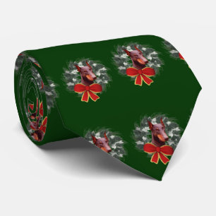 ドバーマンリースクリスマスホリデー ネクタイ