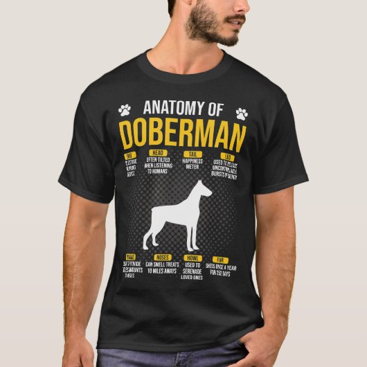 ドバーマン犬の解剖学 Tシャツ (正面)
