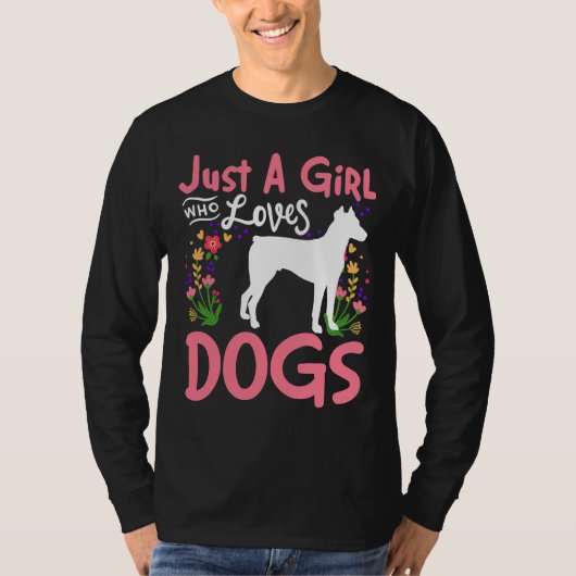 ドバーマン犬を愛する女の子289 Tシャツ (正面)