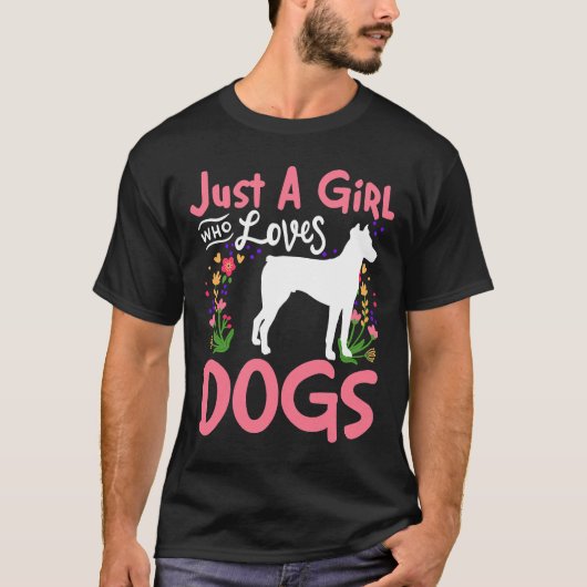 ドバーマン犬を愛する女の子289 Tシャツ (正面)
