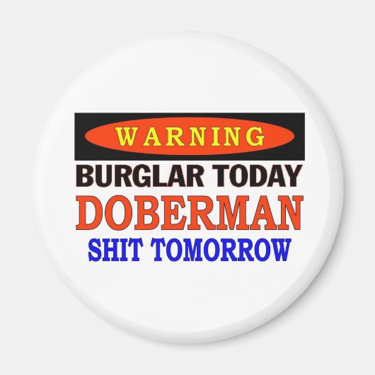 ドバーマン警告ズ マグネット (正面)