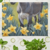 ドバ鮮やかーと黄色の水仙 キッチンタオル (折り畳み)