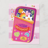 ドパカラフルおもしろいミン幸せ図解入りの、写真付きの誕生日 ポストカード (正面)