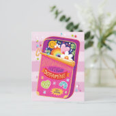 ドパカラフルおもしろいミン幸せ図解入りの、写真付きの誕生日 ポストカード (スタンド正面)