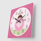 ドパーソナライズされたッかわいらしク付きラディバグ スクエア壁時計 (傾斜)