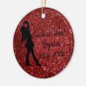 ドパーソナライズされたリルチーム |赤と黒 セラミックオーナメント (左)