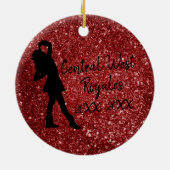 ドパーソナライズされたリルチーム |赤と黒 セラミックオーナメント (裏面)