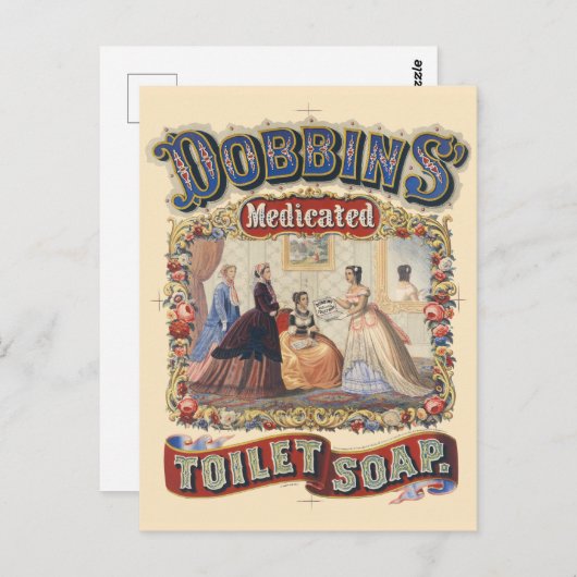 ドビンス薬用トイレ石鹸ヴィンテージポスター1869 ポストカード (正面/裏面)