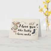 ドビーが靴下を愛するようにあなたのことを愛している カード (黄色い花)