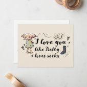 ドビーが靴下を愛するようにあなたのことを愛している ノートカード (正面/裏面インサイチュ)