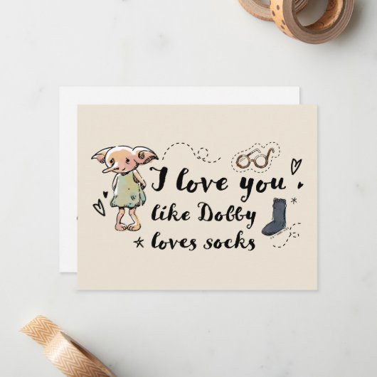 ドビーが靴下を愛するようにあなたのことを愛している ノートカード (正面/裏面インサイチュ)
