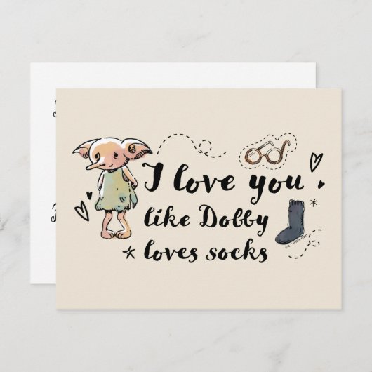ドビーが靴下を愛するようにあなたのことを愛している ノートカード (正面/裏面)