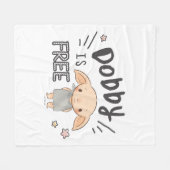 ドビーは自由だ フリースブランケット (正面(横))