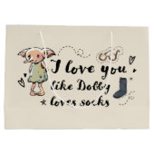 ドビー・ラブズ・ソックスが好き ラージペーパーバッグ (裏面)