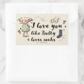 ドビー・ラブズ・ソックスが好き 長方形シール (バッグ)