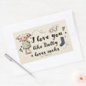 ドビー・ラブズ・ソックスが好き 長方形シール (封筒)