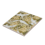 ドブズホワイトクリーム葉の踊り タイル (側面)