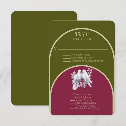 ドブズリングや輪オリーブグリーンブルガンディーイエローアーチ (正面/裏面)