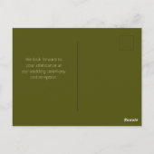 ドブズリングや輪オリーブグリーンブルガンディーイエローアーチ ポストカード (裏面)