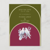 ドブズリングや輪オリーブグリーンブルガンディーイエローアーチ ポストカード (正面)