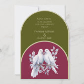 ドブズリングや輪オリーブグリーンブルガンディーイエローアーチ 招待状 (正面)