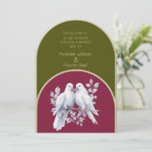 ドブズリングや輪オリーブグリーンブルガンディーイエローアーチ 招待状 (スタンド正面)