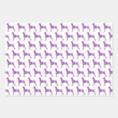 ドブマーマンピンシャードッグシルエットパープルハッピーデイ ラッピングペーパーシート (正面3)