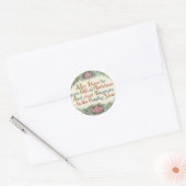 ドブ付きヴィンテージクリスマスピンク ラウンドシール (封筒)