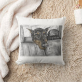 ドベルマンが車に乗る クッション (ブランケット)