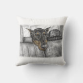 ドベルマンが車に乗る クッション (裏面)