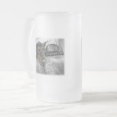 ドベルマンが車に乗る フロストグラスビールジョッキ (正面左)