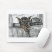 ドベルマンが車に乗る マウスパッド (マウス)