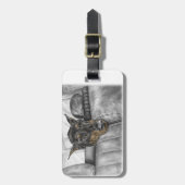 ドベルマンが車に乗る ラゲッジタグ (正面縦)