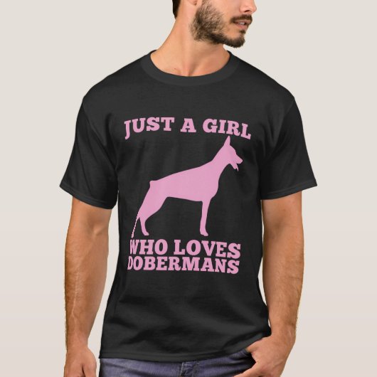 ドベルマンを愛する女の子 Tシャツ (正面)