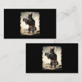 ドベルマンドッグの筋肉トレーニング重量挙げ杜氏 名刺 (正面/裏面)