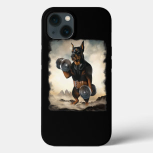 ドベルマンドッグの筋肉トレーニング重量挙げ杜氏 iPhone 13ケース