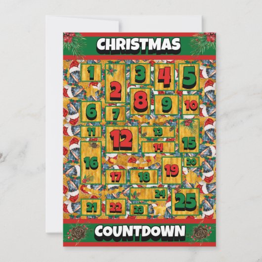 ドベルマンドッグカウントダウンクリスマスアドベントカレンダー シーズンカード (正面)