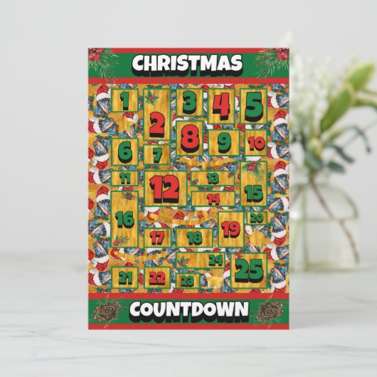 ドベルマンドッグカウントダウンクリスマスアドベントカレンダー シーズンカード (スタンド正面)