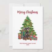 ドベルマンドッグファミリークリスマス シーズンカード (正面)